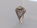 Cocktailring - 14 karaat Geel goud, Zilver - 0.47ct. tw.