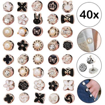 Fako Bijoux - 40x Pin Broche Mini - Steek Pin Knopen Set -, Verzenden