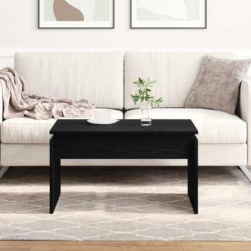 vidaXL Salontafel Zwart Eiken 68 x 50 x 38 cm Bewerkt hout, Huis en Inrichting, Tafels | Salontafels, Verzenden, Nieuw