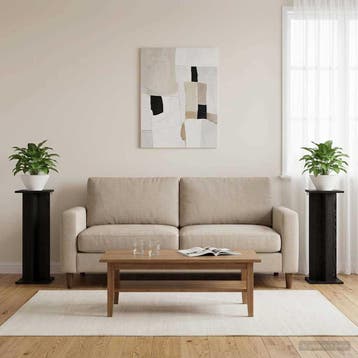 vidaXL Plantenstand 2 pcs Zwarte Eik 25 x 25,5 x 80,5 cm, Verzenden