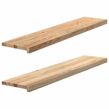 vidaXL Vensterbanken 2 st onbehandeld 120x30x2 cm massief, Verzenden