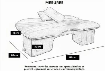EDIESI opblaasbaar autobed luchtmatras 145x80 cm zwart, Ophalen of Verzenden, Nieuw