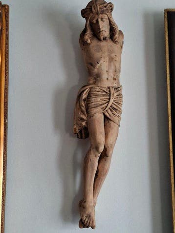 Beeldje, Christus-corpus, 17e eeuw - 70 cm - Lindehout