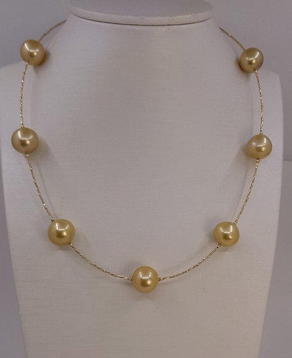 Halsketting - 18 karaat Geel goud, 13x14 mm ronde diepe, Handtassen en Accessoires, Kettingen