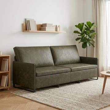 vidaXL 3-zits sofa Leger Groen 220 x 81 x 82 cm Kunstsuède, Verzenden, Nieuw