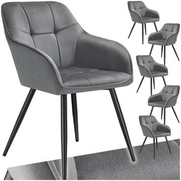 Eetkamerstoel Marilyn, fluweeloptiek, gestikt patroon, Huis en Inrichting, Stoelen, Verzenden, Nieuw