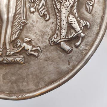 Sasanian Zilver Uitzonderlijk zeldzame plaat met goden - 211