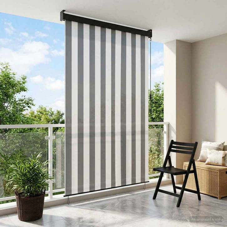 vidaXL Rolgordijn Antraciet en Wit 160 x 250 cm Stof en, Huis en Inrichting, Stoffering | Gordijnen en Lamellen, Nieuw, Verzenden