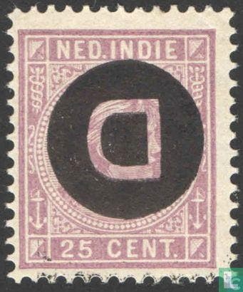 Nederlands-Indië - Prinses Wilhelmina met opdruk D [kop.., Verzenden