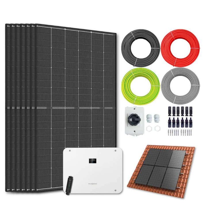 Zonnepanelen pakket voor schuindak - 4.9 kW - 7x 700, Doe-het-zelf en Bouw, Zonnepanelen en Toebehoren, Ophalen of Verzenden