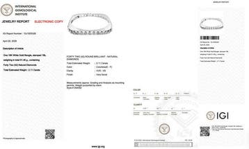 Zonder minimumprijs - Armband - 18 karaat Witgoud - 2.11ct.