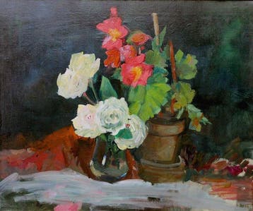 École française (XX) - Post-Impressionism still life with