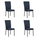 Set van 4 Leren eetkamerstoelen Daily - Toledo Kobalt, Ophalen of Verzenden