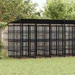vidaXL Hondenkennel met dak 12,9 m² staal, Verzenden, Nieuw
