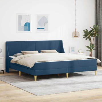 vidaXL Bedframe met matras met hoofdeinde Blauw 180 x 200 cm, Huis en Inrichting, Slaapkamer | Matrassen en Bedbodems, Verzenden