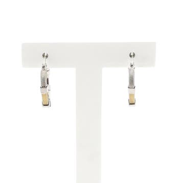 Bicolor gouden oorrbellen ; Ø 19,5 mm (Oorbellen), Handtassen en Accessoires, Oorbellen, Ophalen of Verzenden, Gebruikt, Goud