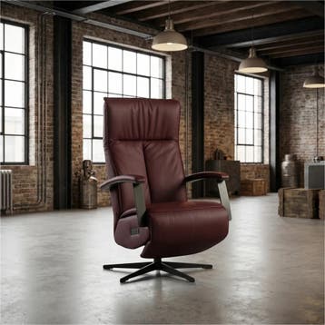 Leren relaxfauteuil met hartbalans Pure - Toledo Bordeaux, Ophalen of Verzenden