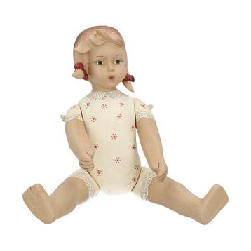 Beeldje - Vintage style doll - Hout, Hars