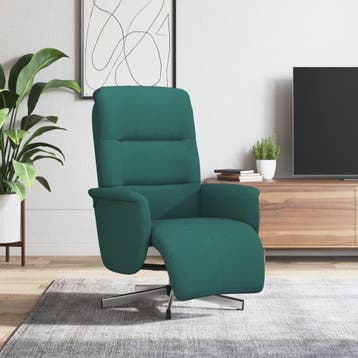 vidaXL Fauteuil verstelbaar met voetensteun stof donkergroen, Verzenden