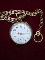 Zakhorloge Fraaie wijzerplaat en ketting - 1900-1949, Bijoux, Sacs & Beauté