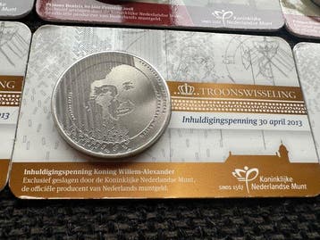 Nederland. Diverse penningen in coincard (15x) (Zonder, Postzegels en Munten, Munten | Nederland
