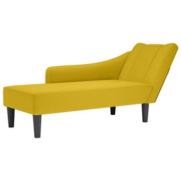 vidaXL Chaise longue met rechterarmleuning fluweel geel, Verzenden