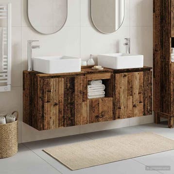 vidaXL Badkamerkast set 3 st Oud hout 49,5 x 41 x 63 cm, Verzenden, Nieuw