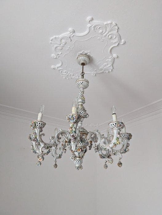 Capodimonte - Kroonluchter - Porselein, Antiek en Kunst, Antiek | Meubels | Stoelen en Sofa's