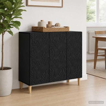 vidaXL Dressoir Zwart 89 x 34,5 x 80 cm Bewerkt hout, Verzenden