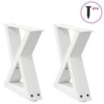 vidaXL Salontafelpoten 2 st 30x(30-31,3) cm staal wit, Verzenden, Nieuw