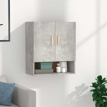 vidaXL Wandkast 60x31x70 cm bewerkt hout betongrijs, Huis en Inrichting, Verzenden, Nieuw