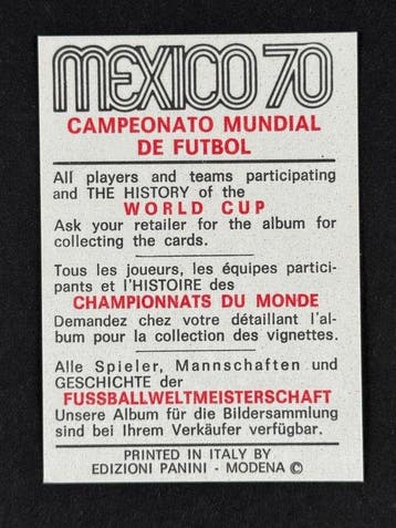 1970 Panini Mexico 70 World Cup, - Italy: Pietro Anastasi -, Nieuw
