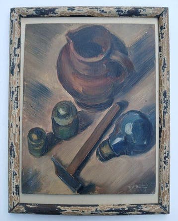 Henri Valery Vanderpoorten (1897-1977) - Stilleven met hamer