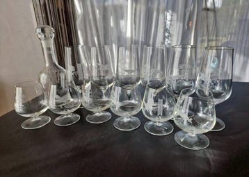 Carafe (13) - Jagd - Cristal - Set Bohème de chasse