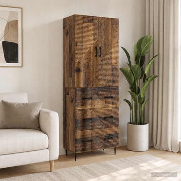 vidaXL Kast Set 2 st 66 x 34,5 x 90 cm Bewerkt hout Oud hout, Huis en Inrichting, Verzenden, Nieuw
