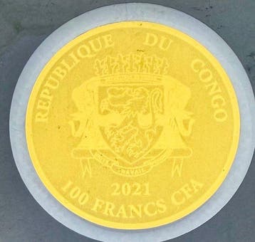 Congo. 100 Francs California Gold Rush , oro 1/200 Oz (.999)