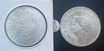 Nederland. 10 Gulden 1970 Libertação/Nederland Herrijst e
