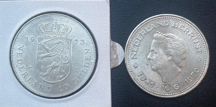 Nederland. 10 Gulden 1970 Libertação/Nederland Herrijst e, Postzegels en Munten, Munten | Nederland