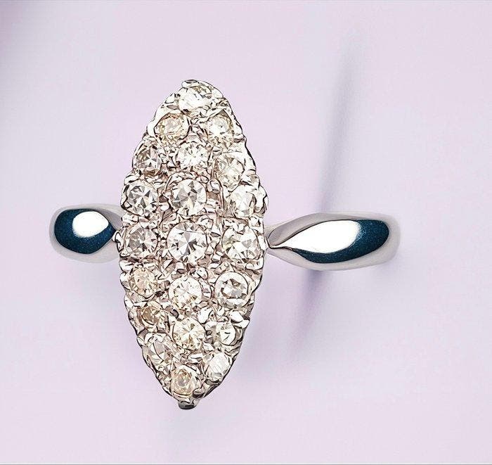 Ring Platina Diamant (Natuurlijk), Bijoux, Sacs & Beauté, Bagues