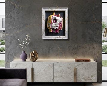 Makayhos - [Canvas] Yellow Brick – Organic Skull - 1/10, Nieuw