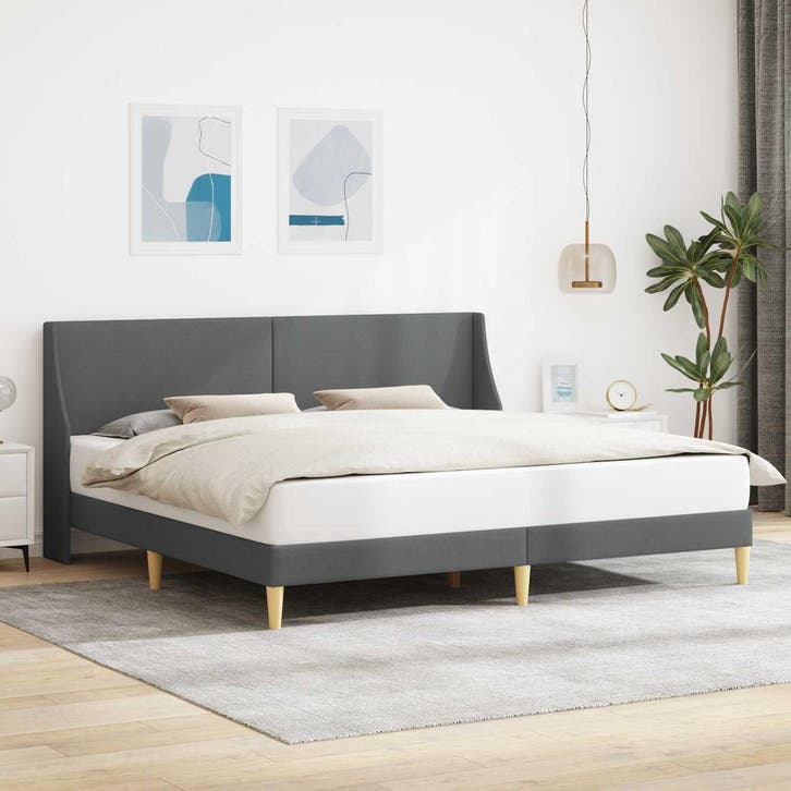 vidaXL Bedframe met hoofdeinde Donkergrijs 180 x 200 cm, Maison & Meubles, Chambre à coucher | Lits, Envoi