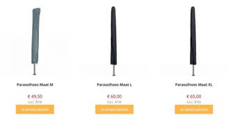 Parasolhoezen geschikt voor alle middenstok parasols, Ophalen of Verzenden, Parasolhoes