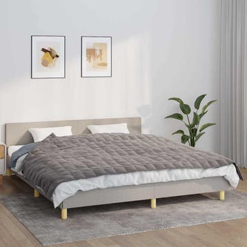vidaXL Verzwaringsdeken 155x220 cm 7 kg stof grijs, Huis en Inrichting, Verzenden, Nieuw