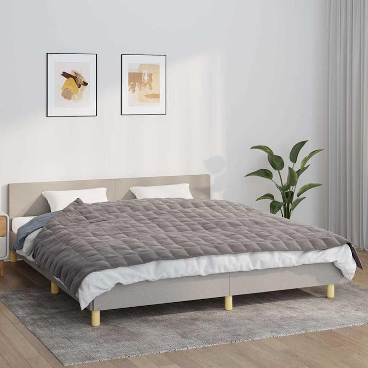 vidaXL Verzwaringsdeken 155x220 cm 7 kg stof grijs, Huis en Inrichting, Slaapkamer | Bedden, Nieuw, Verzenden
