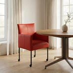 Leren eetkamerstoel Desire - Toledo Ferrari (felrood) -, Ophalen of Verzenden, Nieuw, Leer, Bohemian, Industrieel, Modern, Scandinavisch