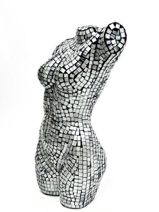 Lamp - Hars, Glas - Een borstbeeld van een vrouw, Antiquités & Art, Art | Objets design