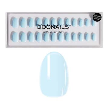 Doonails - Soft Gel Press Ons - Baby Blue Short Round, Verzenden, Nieuw