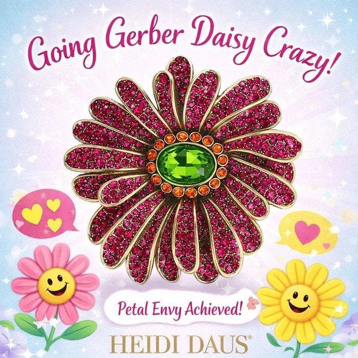 Heidi Daus - Sieradenset GERBER DAISY CRAZY van, Antiquités & Art, Curiosités & Brocante