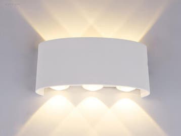 (10x) 6W LED ovaal Wandlamp zes licht zand wit..., Nieuw