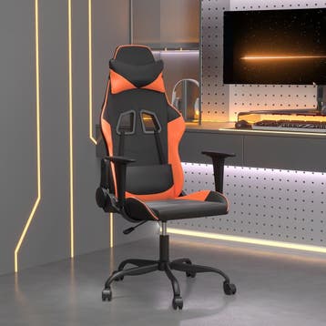 vidaXL Gamestoel kunstleer zwart en oranje, Huis en Inrichting, Stoelen, Verzenden, Nieuw